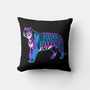 Corey Tiger 80s Retro Neonblå Tiger Kudde