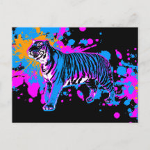 Corey Tiger 80s Retro Paint Splatter Tiger