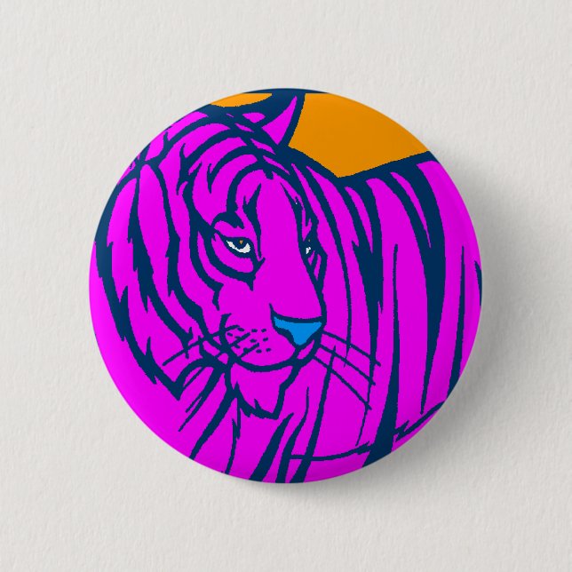 COREY TIGER 80s RETRO ROSA JUNGLE TIGER Knapp (Framsida)