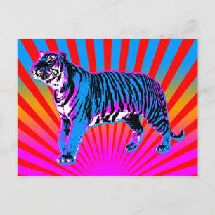Corey Tiger 80s Retro Tiger Stigning Sol Vykort
