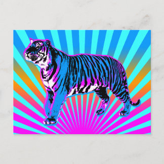 Corey Tiger 80s Retro Tiger Uppgående Sol Vykort