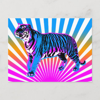 Corey Tiger 80s Retro Tiger Uppgående Sol Vykort