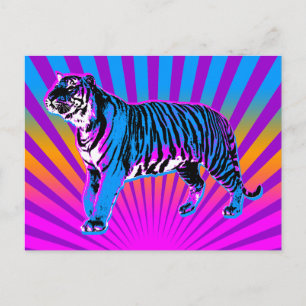 Corey Tiger 80s Retro Tiger Uppgående Sol Vykort