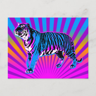 Corey Tiger 80s Retro Tiger Uppgående Sol Vykort