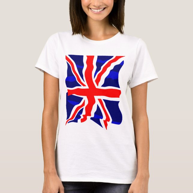 Corey Tiger 80s Retro UK British Flagga Tee Shirt (Framsida)