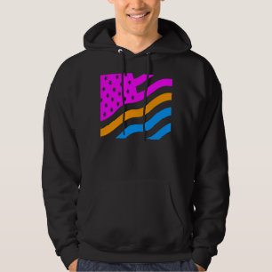 COREY TIGER '80s RETRO USA-FLAGG NEON Hoodie