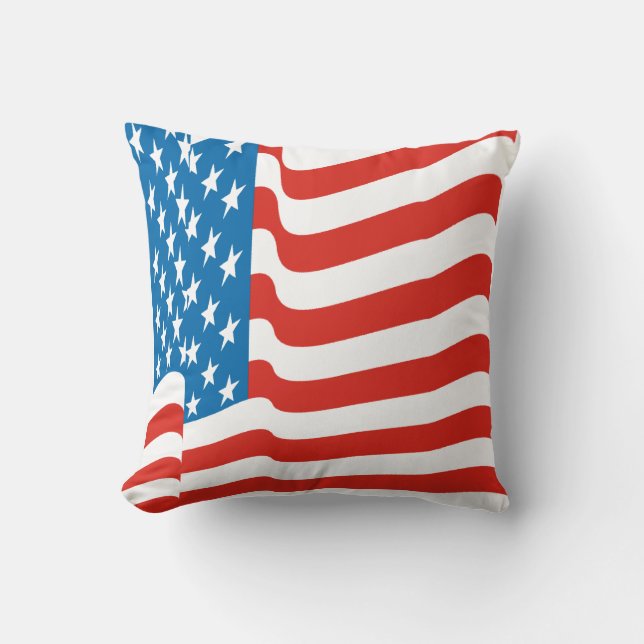 Corey Tiger 80s Retro Viftande Amerikansk USA-flag Kudde (Framsida)