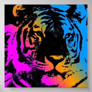 Corey Tiger 80s Retro Vintage Tiger Ansikte Poster