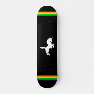 COREY TIGER 80s RETRO VINTAGE UNICORN RAINBOW BLAK Mini Skateboard Bräda 18,5 Cm