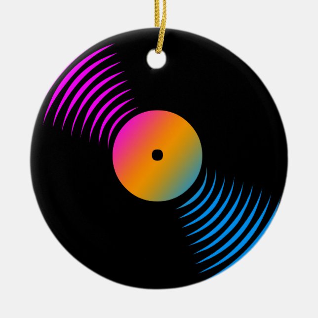 Corey Tiger 80s Retro Vinyl Record Ornament (Framsidan)