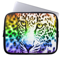 Corey Tiger 80s Snö Leopard (Regnbåge) Laptop Sleeve