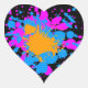 Corey Tiger 80s Splatter Paint Hjärtformat Klistermärke (Front)