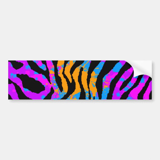Corey Tiger 80s Splatter Paint Tiger Rand Bildekal (Framsidan)