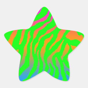 Corey Tiger 80s Tiger Ränder Stjärnformat Klistermärke