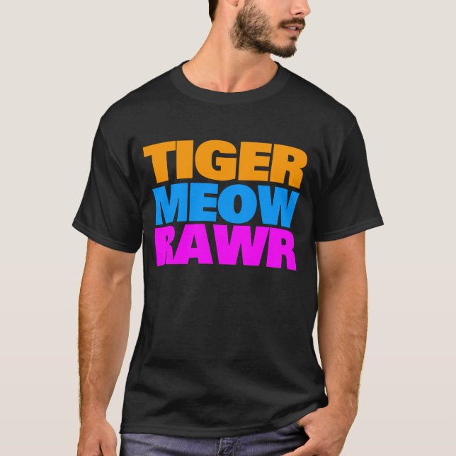 COREY TIGER 80's TRICOLOR MEOW RAWR Tee (Framsida)
