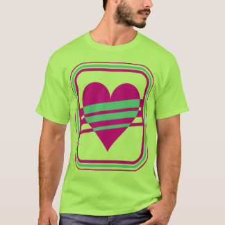 Corey Tiger 80s Vintage Hjärtan & Ränder T-shirt