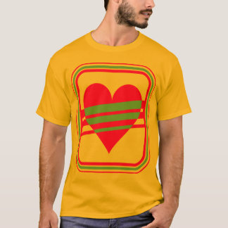 Corey Tiger 80s Vintage Hjärtan & Ränder T-shirt