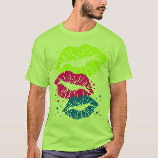 Corey Tiger 80s Vintage Läppar & Stjärnor Kyssar Tee Shirt