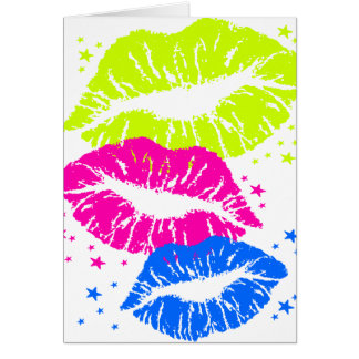 Corey Tiger 80s Vintage Lips & Stars Kysser OBS Kort