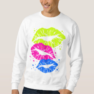 Corey Tiger 80s Vintage Lips & Stars Kysser Sweatshirt