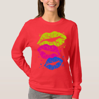 Corey Tiger 80s Vintage Lips & Stars Kysser T-shirt
