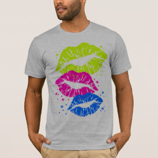 Corey Tiger 80s Vintage Lips & Stars Kysser T Shirt