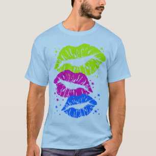 Corey Tiger 80s Vintage Lips & Stars Kysser T Shirt