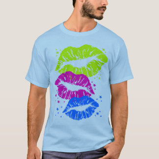 Corey Tiger 80s Vintage Lips & Stars Kysser T Shirt