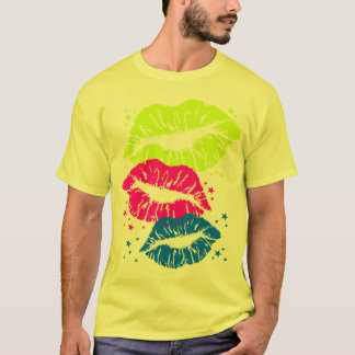 Corey Tiger 80s Vintage Lips & Stars Kysser Tee Shirt