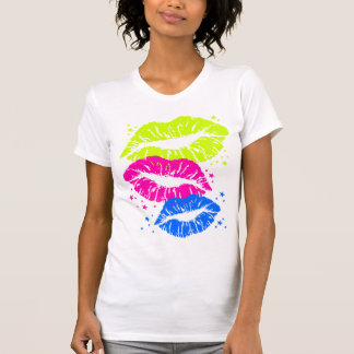 Corey Tiger 80s Vintage Lips & Stars Kysser Tee Shirt