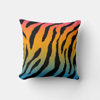 Corey Tiger 80s Vintage Neon Djur Ränder Kudde