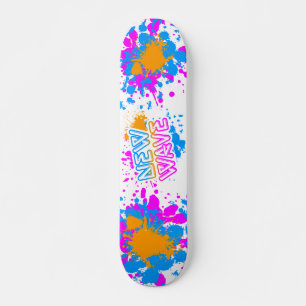 Corey Tiger 80s Vintage New Wave Neon Splatter Skateboard Bräda 19,5 Cm
