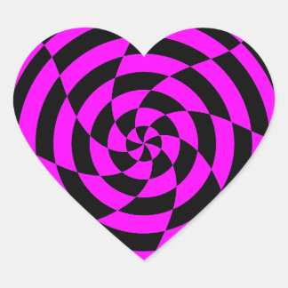 Corey Tiger 80s Vintage Op Art Hjärtformat Klistermärke