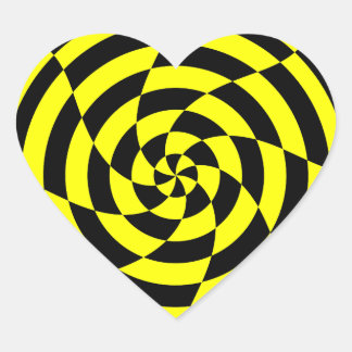 Corey Tiger 80s Vintage Op Art Hjärtformat Klistermärke