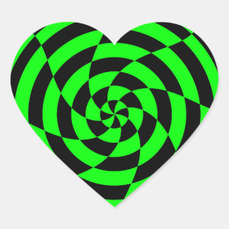 Corey Tiger 80s Vintage Op Art Hjärtformat Klistermärke