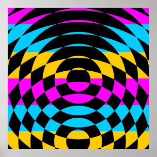 Corey Tiger 80s Vintage Op Art Poster