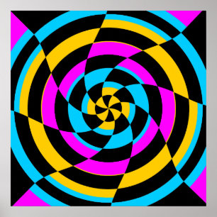 Corey Tiger 80s Vintage Op Art Poster