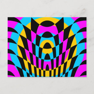 Corey Tiger 80s Vintage Op Art Vykort