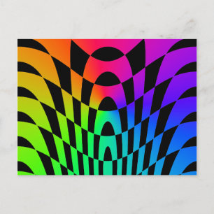 Corey Tiger 80s Vintage Op Art Vykort
