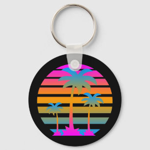 COREY TIGER RETRO SUNSET HANDFLATAN TRÄD NYCKELRING