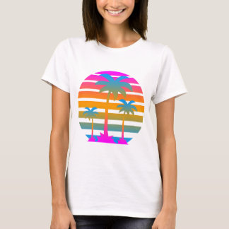 COREY TIGER RETRO SUNSET HANDFLATAN TRÄD T SHIRT