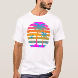 COREY TIGER RETRO SUNSET HANDFLATAN TRÄD T-SHIRT
