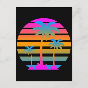 COREY TIGER RETRO SUNSET HANDFLATAN TRÄD VYKORT
