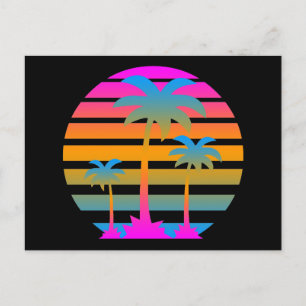 COREY TIGER RETRO SUNSET HANDFLATAN TRÄD VYKORT