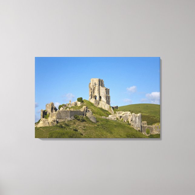 Corfe Castle, Corfe, Dorset, England Canvastryck (Framsida)