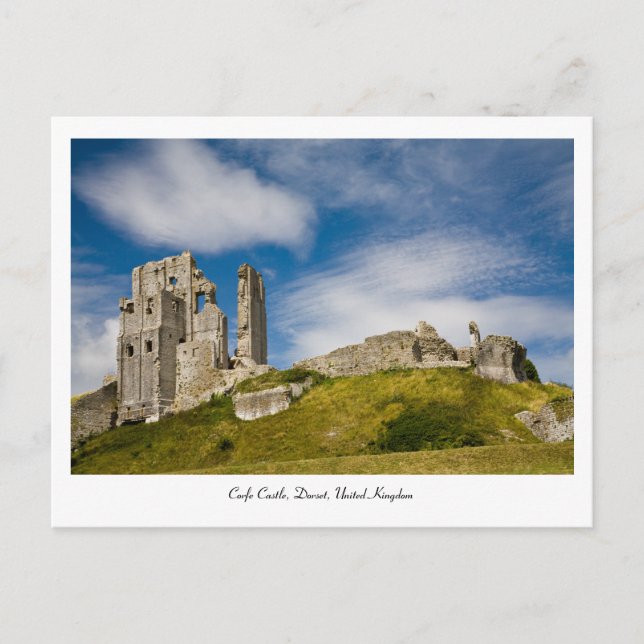 Corfe Castle, Dorset, Förenade kungarikets vykort (Framsida)