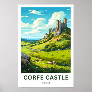 Corfe Castle Dorset Travel Skriv ut Poster