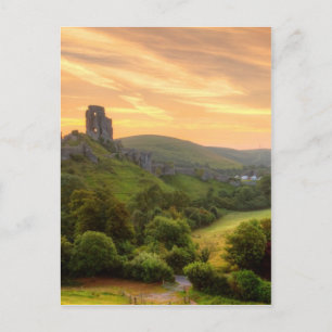 Corfe Castle soluppgång Vykort