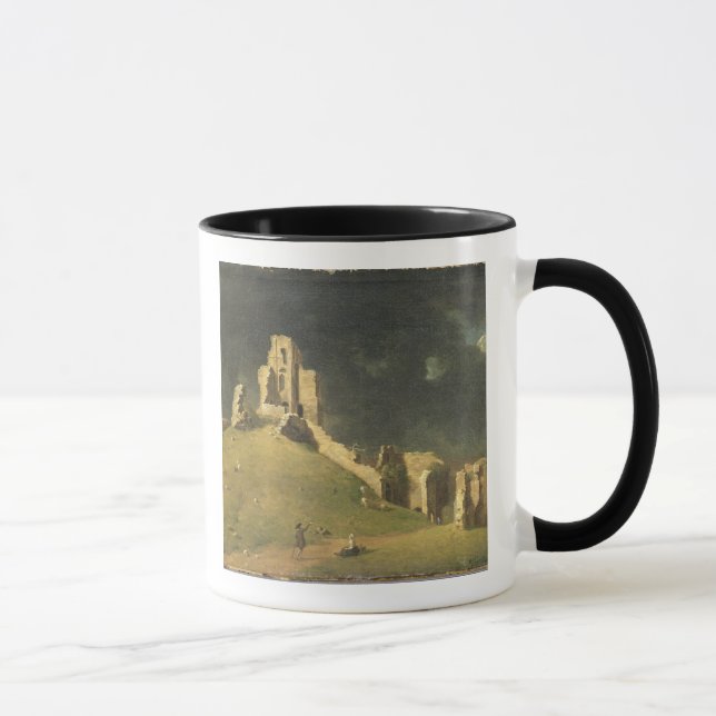 Corfe slott, Dorset, 1764 (olja på kanfas) Mugg (Höger)