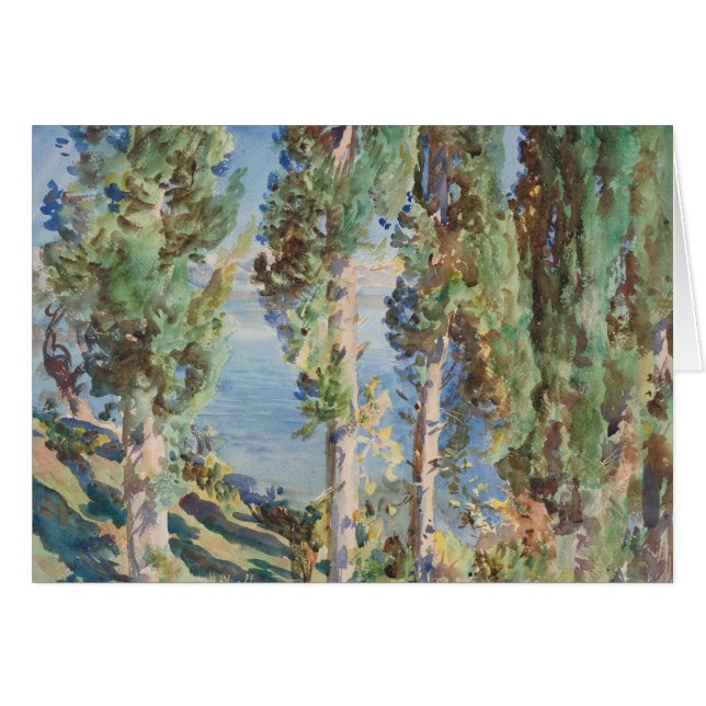 Corfu Cypresses av John Singer Sargent Hälsningskort (Framsidan Horizontal)
